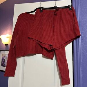 Red Knit Sweater & Shorts Set – Cute, Comfy, but was too small for me